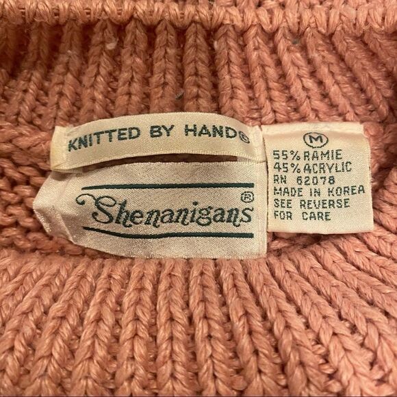 Shenanigans Hand Knitted Vintage Sweater Size Medium - Picture 7 of 11